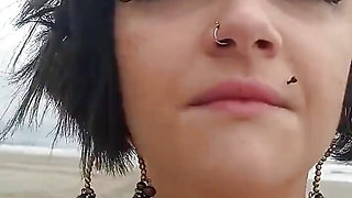 Influencer Sucking Dick in Public on a Beach