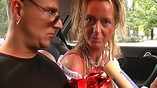 German Lady Sucked His Cock and Made Him Cum with Her Hands