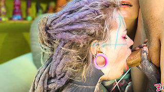 2 Heavy Tattoo Girls Get Ass Fucked by a Big Dick