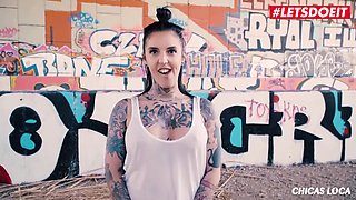 Busty Tattooed Spanish Chick Fucked Super Hard Outside - Emilio Ardana