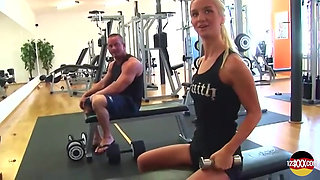 Fit Blonde Loves to Fuck in a Gym