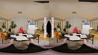 Kyle Mason's innocent foot massage leads to a steamy office fuck in VR