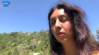 Walking With Hot Cum On My Face On A Public Beach Full Of People - Cumwa With Katty West