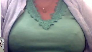 Shameless teacher showed me her big natural boobs on webcam