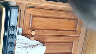 Submissive Suck on Her Knees Under the Table
