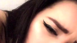 Beautiful teen brunette Jessica Sinn masturbates