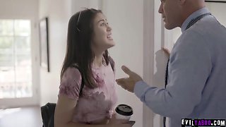 Oh no - ohhhhh...! 18Yo Girl wets herself infront of stepdad