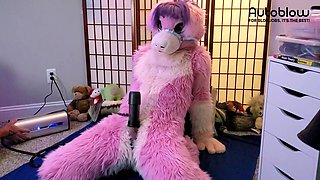 Pink Furry Vicky Tart goes WILD on VacuGlide