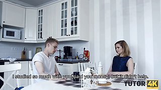 Martin Spell, the naughty mature teacher in nylon stockings, gets a rough fuck from her angry student in the kitchen