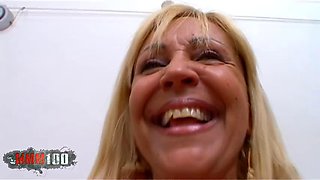 Blonde brazilian granny ass fucked deep on the couch