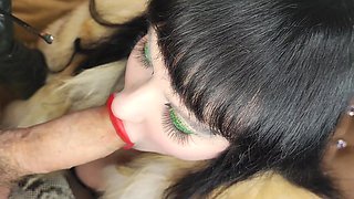 Smoke, Suck, Cumshot on Fur Coat