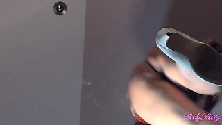 Hot chubby wife strips naked - big natural tits & hairy pussy