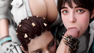 Big Breast Stepmom Teaching Her Stepdaughters How Suck Cock and Catch Warm Cumshots All on Their Faces and Breasts