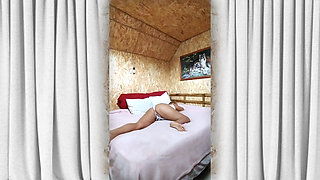 Hot Housewife Lukerya. Winter Morning Over a Cup of Coffee.