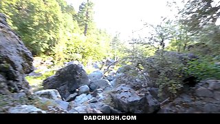 Outdoor hiking sex with step daddy