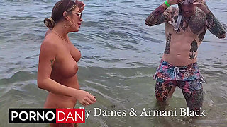 Busty Babes From Nude Beach Armani Black & Lolly Dames Double Vaginal (dpp) Foursome - Porno Dan 4K