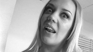 Blonde teen Sierras first erotic masturbation video