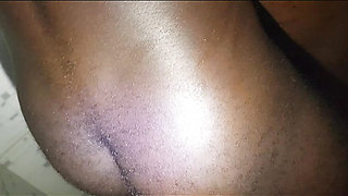 Bubble butt neighbour gets hard back shot inside shower