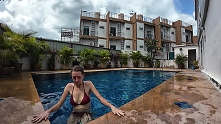 Sfw Playing About in Our Swimming Pool