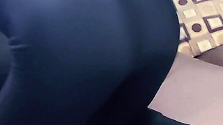 Housewife with Bare Feet and Tight Yoga Pants Is Waiting for You to Fulfill Your Desires