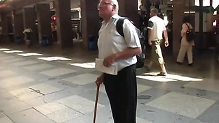 Horny hussy and old man mind-blowing sex scene