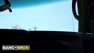 Bangbros - vanessa marie flashes her moist tits and rails ethan seeks’ rod on the fuck bus