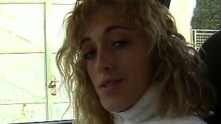 Old men fuck dolls - young slut Sarah Sweet gives a blowjob to an old man in the car POV
