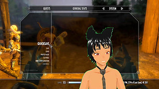 Skyrim B and L mod - Going out and fucking a hot goth Vampire and having an orgy