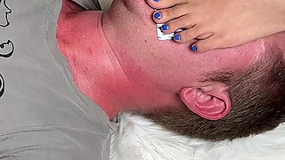 Tied and Taped Mouth Asian Foot Domination