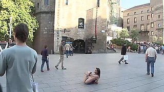 Spanish hottie fucked in van in public