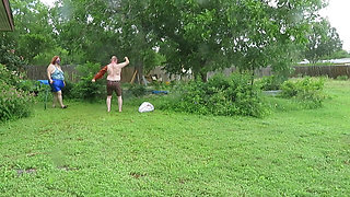 Silly Sissy Slut and Mistress V Hose Play