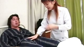 Asian nurse jerking off
