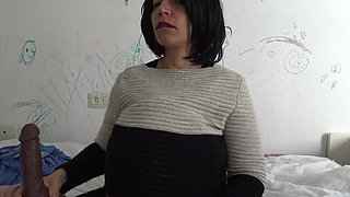 9 months pregnant hot wife begging for cocks