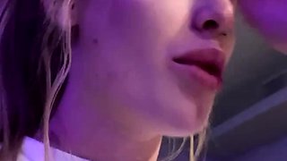 Blonde solo jerking off