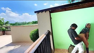 Desi Indian School Girl Fucked Hard on Terrace - Hot 18yo in Uniform