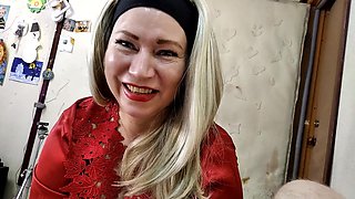 A Cool Russian Mature Whore Sucks Two Dicks and Fucks Like a Spring Cat, an Abundant Creampie!
