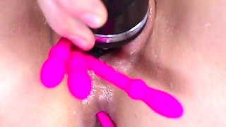 Anal Stretch and Stuffing Pussy with Multiple Vibe Eggs