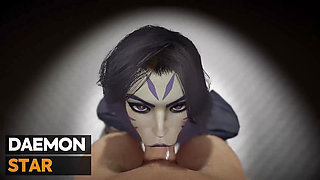 Kai'Sa gives a blowjob until he cums