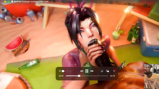 Slutty Fucking Ass Psylocke Deepthroats a BBC at the Beach, Honoka Big Breast Paizuri Cumshot Facial