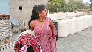 indian coupleShares bed with StepMom while his StepSister hides under the bed