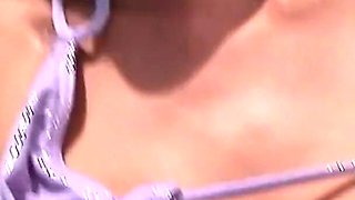 Solo anal blonde with big tits watches brunette slut takes a BBC