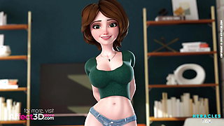 Step Auntie enjoying a big futanari cock in a 3D Animated porn by Heracles3DX