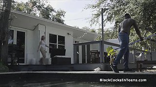 PAWG teen on pool cleaners BBC