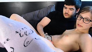 Real amateur teen fucks while babes watch