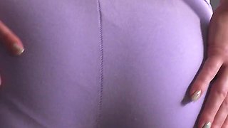 MILF with Fit Ass in Leggings Teases Visible Panty Line