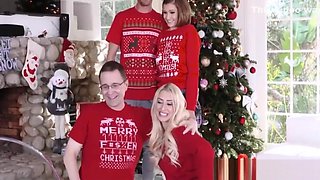 Cute And Tiny Teen Step Sister Riley Mae And Her Step Brother Fuck During Family Christmas Photo