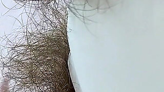 Swimsuit hairy pussy and cumming