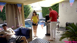 Stepdad has the honor of fucking slutty stepdaughter Whitney Wright and her GF