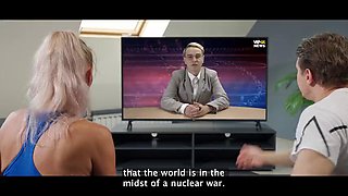 MATURE4K. Wild russian sex between naughty young neighbour and slutty MILF ended up with a creampie