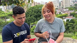 Stranger offers Celeste Alba money to fuck in outdoor park